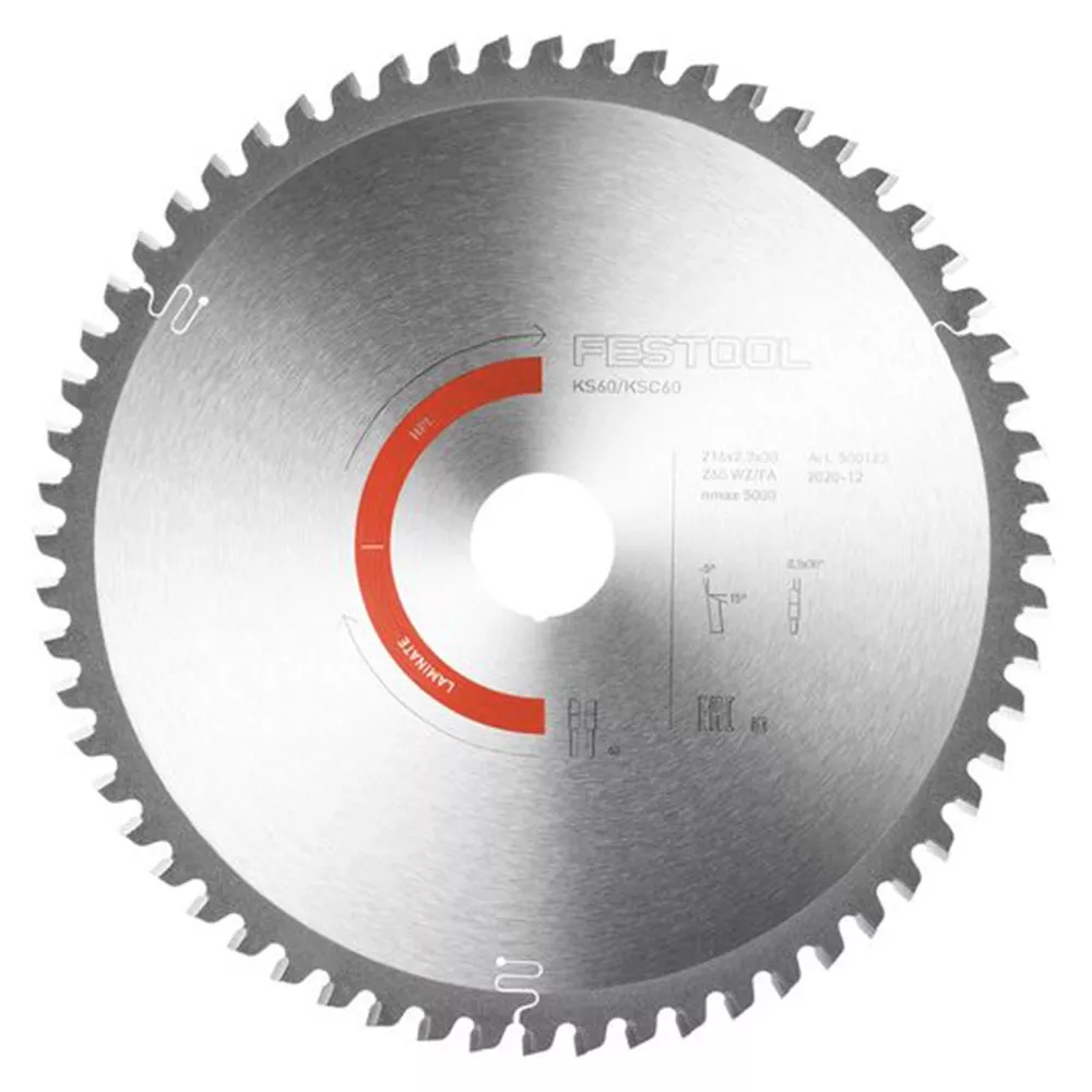 Festool 8-1/2'' Saw Blade for KSC 60, Laminate/HPL (576930)
