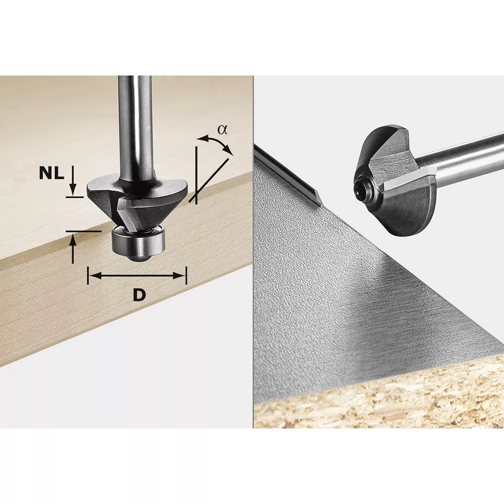 Festool Chamfer Router Bit S8 HW 45 degree D26-KL OFK (499799)