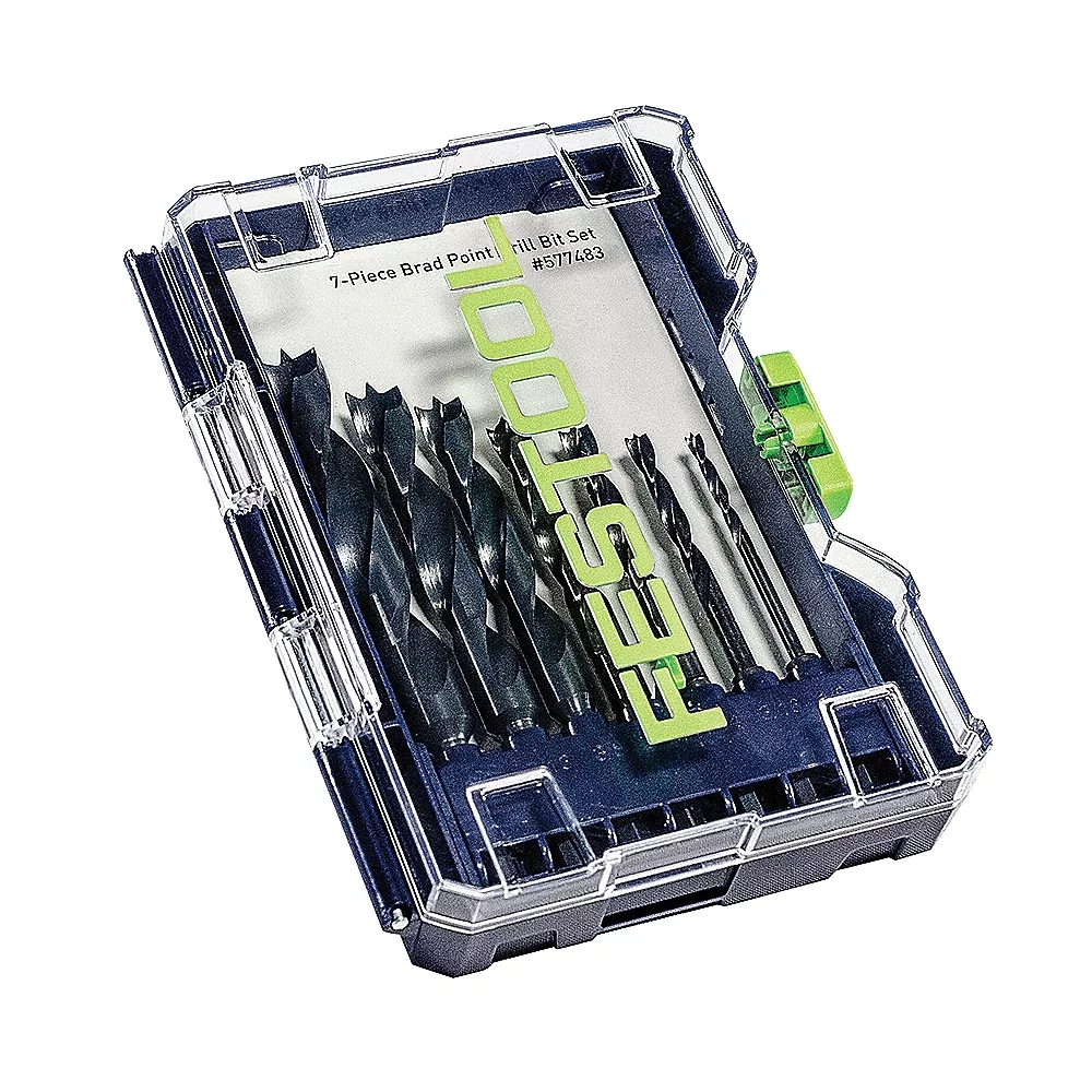 Festool Wood/Plastic Brad Point Centrotec Drill Bits, 7-Piece Imperial Set (577483)