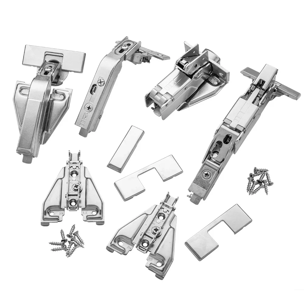 Full Kit Grass Tiomos Soft-Close Hinges (Pair) for Face Frame, Pie Cut Corner Hinge, 155°