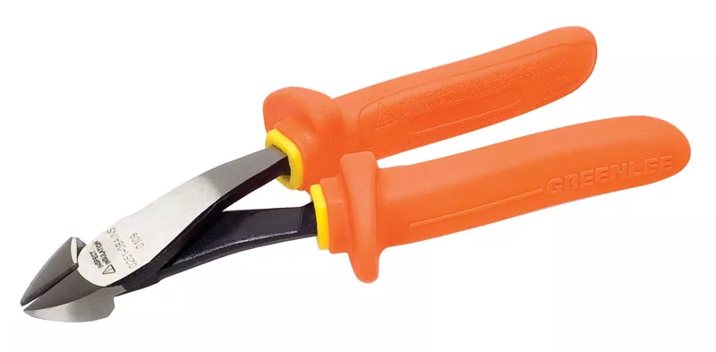 Greenlee 0251-08a-Ins Pliers, Diagonal, Angle 8",Insulated, Molded