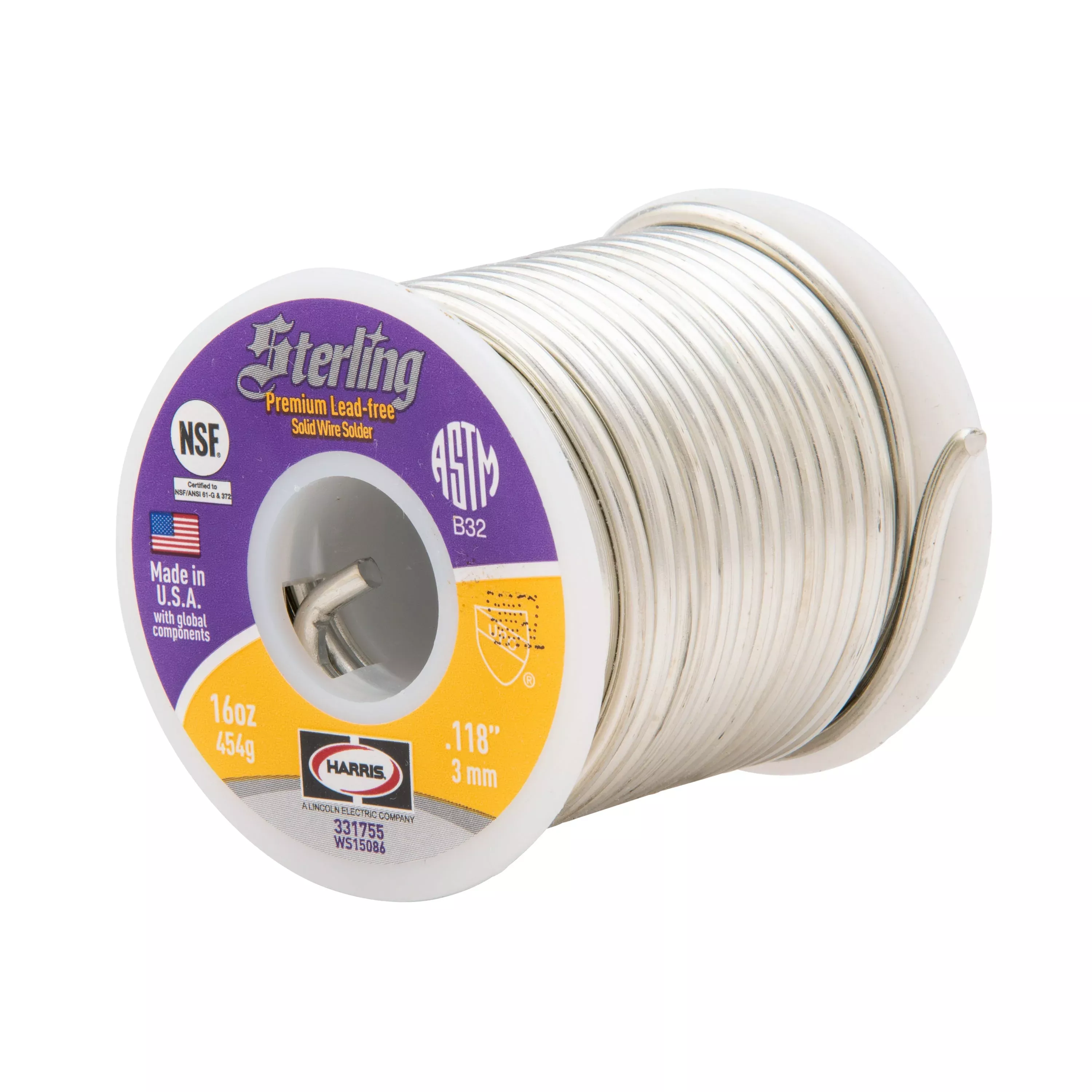 Harris 331755 STERLING Lead-Free Solid Wire Solder