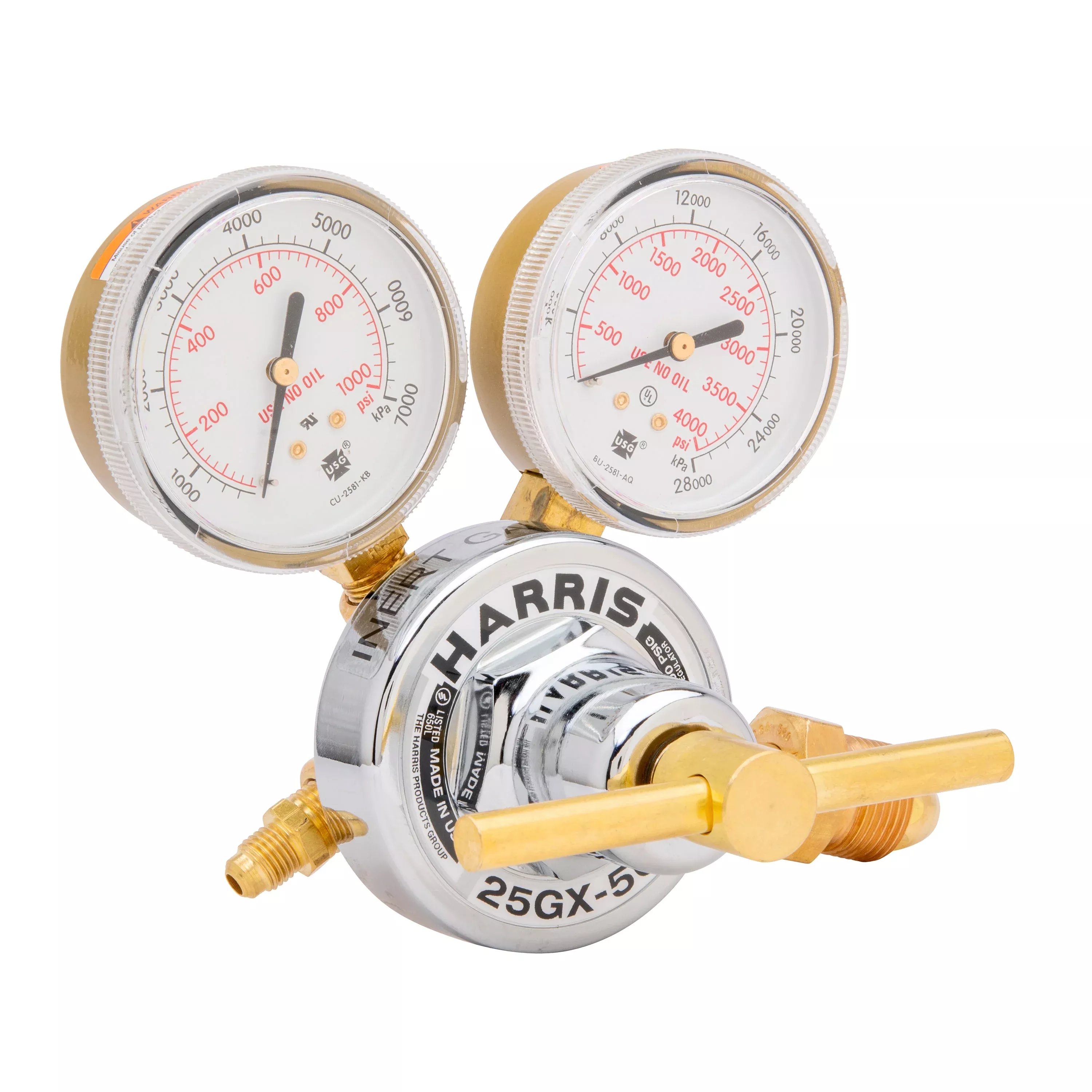 Harris Model 25GX-500-580 HVAC Nitrogen Purging Single-Stage Pressure Regulator, 500 PSI