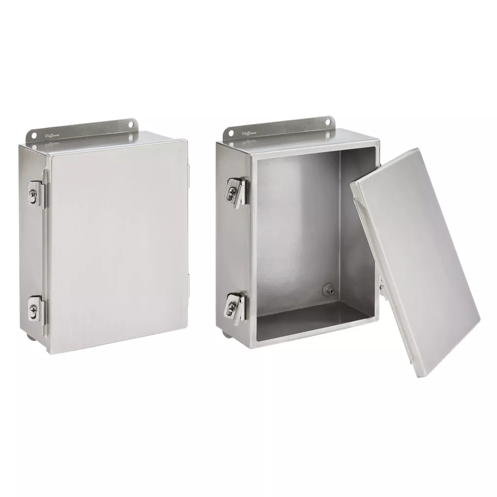 Hoffman A12106NFSS6 Clamp Cover Junction Box Type 4X, 12" x 10" x 6", Stainless Steel Type 316