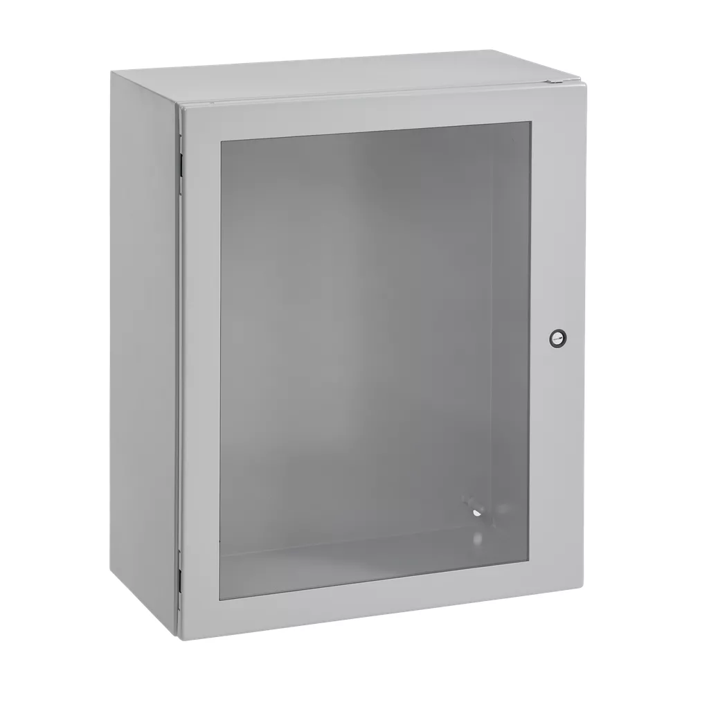 Hoffman CSD16126WLG CONCEPT Window-Door Enclosures, 16" x 12" x 6", Lt Gray, Steel