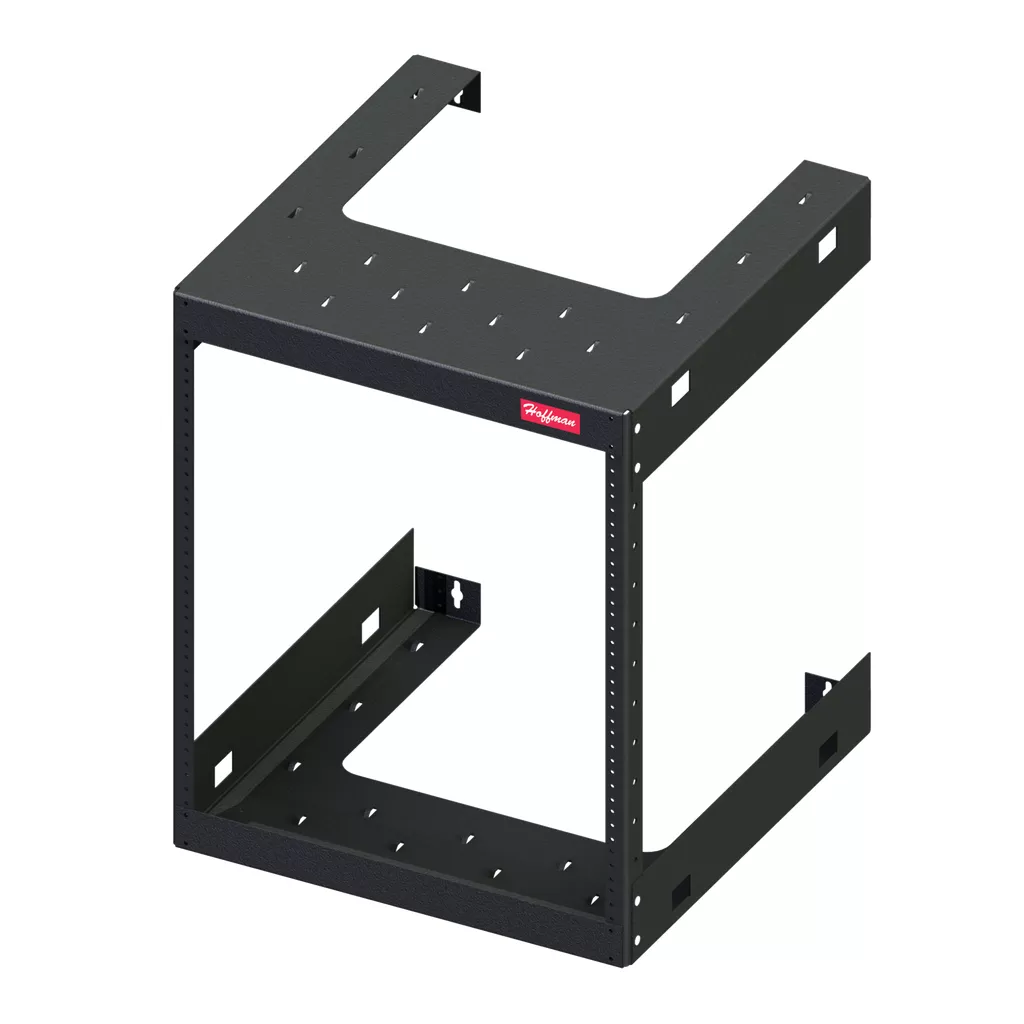 Hoffman E19FWM12U20 19-in. Fixed Wall-Mount Rack, 19in, 12U, Black, Steel