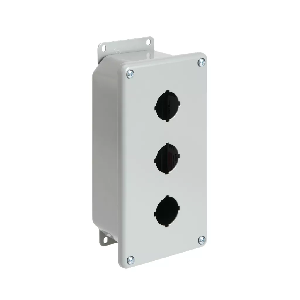 Hoffman E9PBGXM Deep Pushbutton Enclosures, Type 12, 9PB x 22.5mm, Gray, Steel