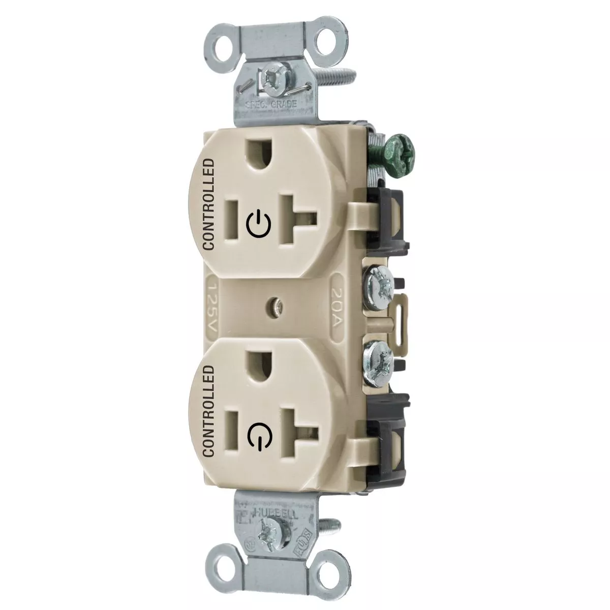 Hubbell BR20C2LA2/2 CONTROLLED 20A 125V, B/S, DUP, LA