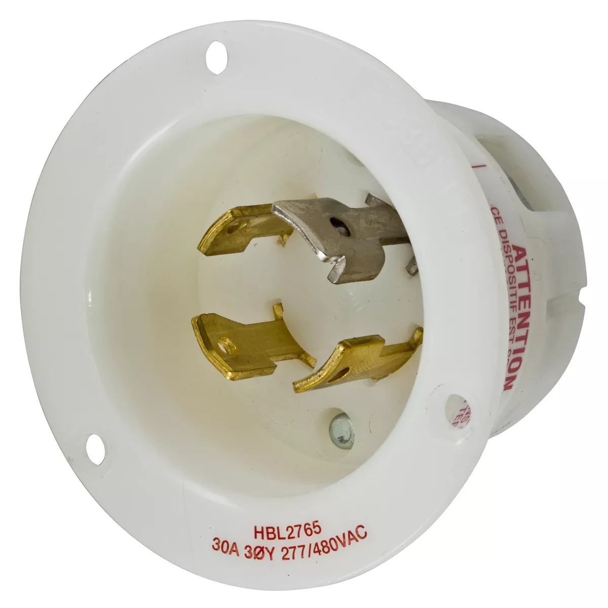 Hubbell HBL2765 Locking Flanged-INLT, 30A 3PH 277/480V, L19-30P