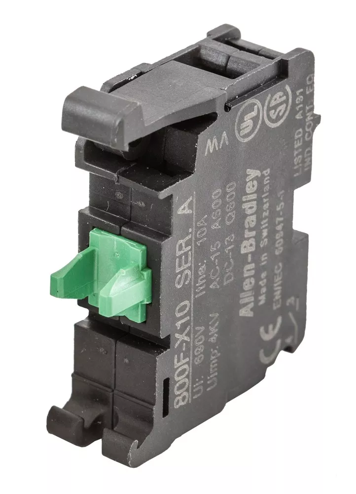 Hubbell HBLACFSNO Replacement Auxiliary Contact, Normally Open, A600 Pilot Duty, Break before Break, Gray Style Switch