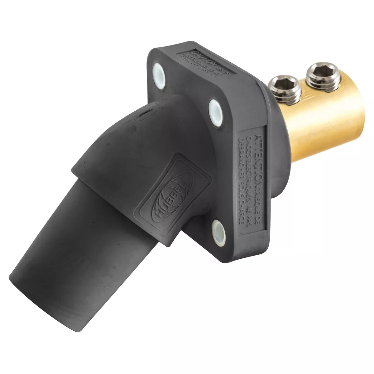 Hubbell HBLFRABK S-POLE, 300/400A ANG Receptacle, SCRW, BK