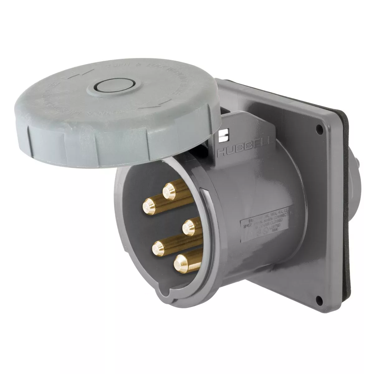 Hubbell M5100B7R Marine PSB, 4P5W, 100A 277/480V