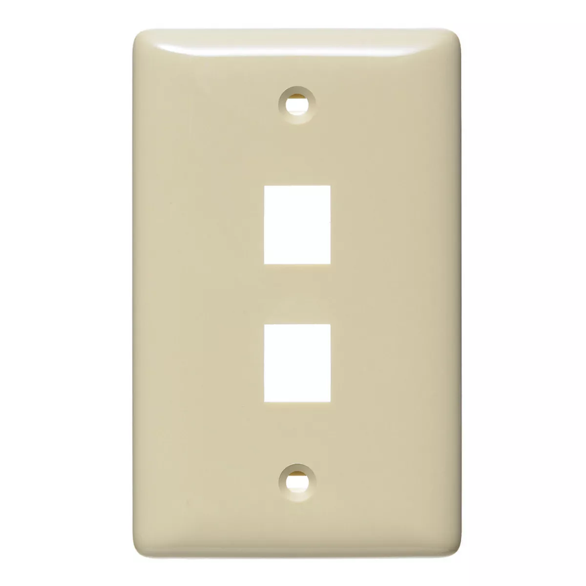 Hubbell NSP12I 1-Gang Ivory Thermoplastic Standard 2-Port Data Communication Face Plate