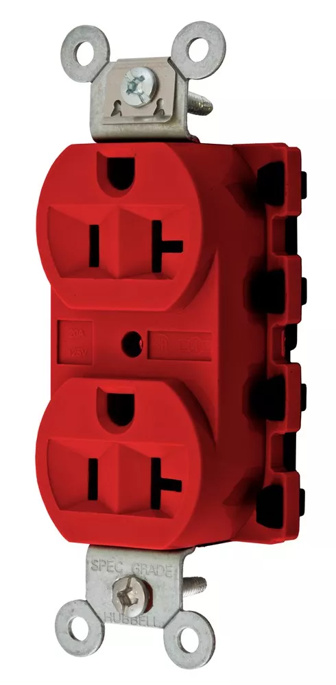 Hubbell SNAP5362RA Snap2Connect 20A/125V DPLX, RED