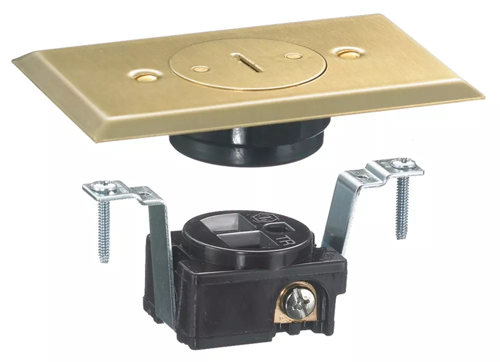 Hubbell Wiring Devices RF151DTR 125 Volt 15 Amp Brass Type TR Single Display Receptacle