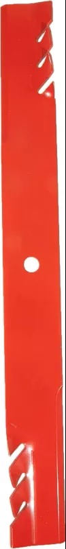 The Hustler OEM 601929 Counterclockwise Gator Mower Deck Blade Fits Hustler 72" Super Z, Super HD, and Super DZ, and Super 104 Rear Discharge Models.