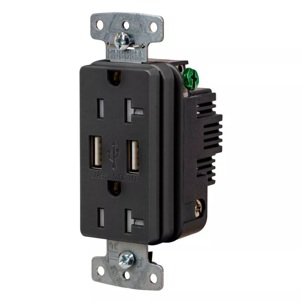 HWDK USB20ABK RCPT DUP 20A125V 3.1A