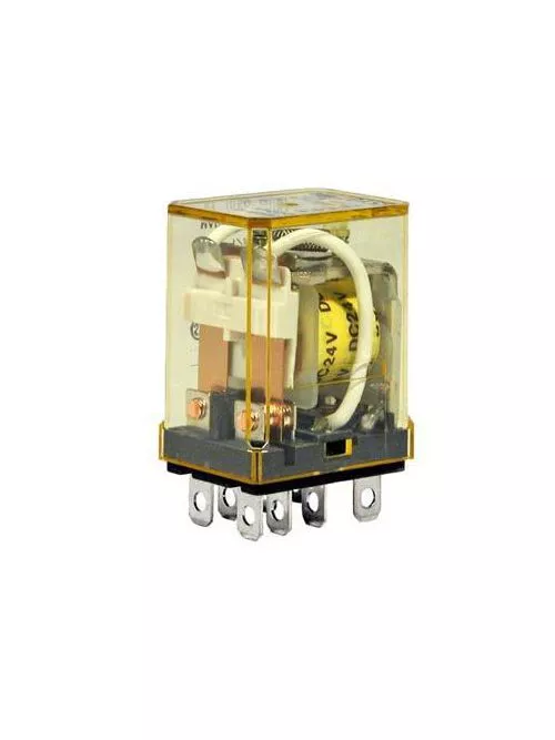 IDEC Corp RH2B-UDC24V 240 VAC 24 VDC 10 Amp DPDT Electro Mechanical Plug-In Blade Relay