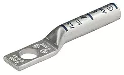 Ilsco CLNS-2/0-38 SureCrimp Copper Compression Lug, Conductor Size 2/0, 1 Hole, 3/8in Bolt Size, Long Barrel, No Sight Window, Tin Plated, UL, CSA
