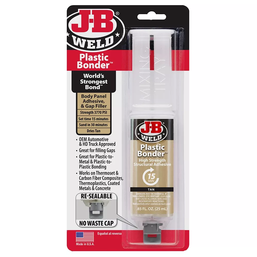 J-B Weld Plastic Bonder Structural Adhesive Syringe, 25 ml
