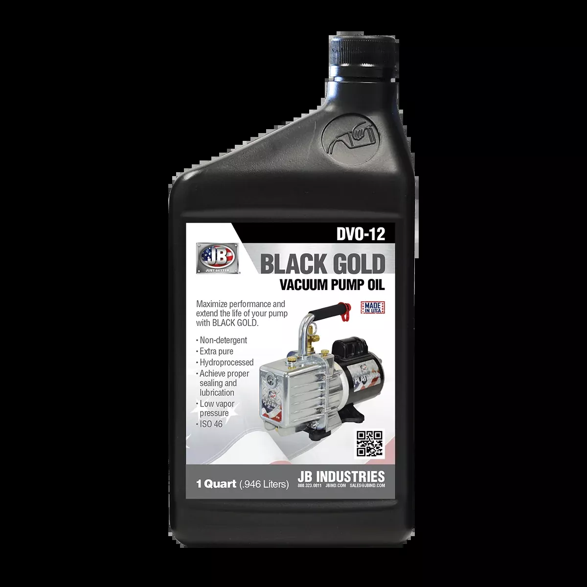 JB Industries DVO-12 BLACK GOLD Vacuum Pump Oil (1 Quart)