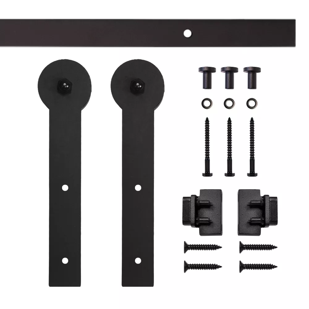 Keyhole Mini Rolling Door Hardware Kit for Furniture, Black