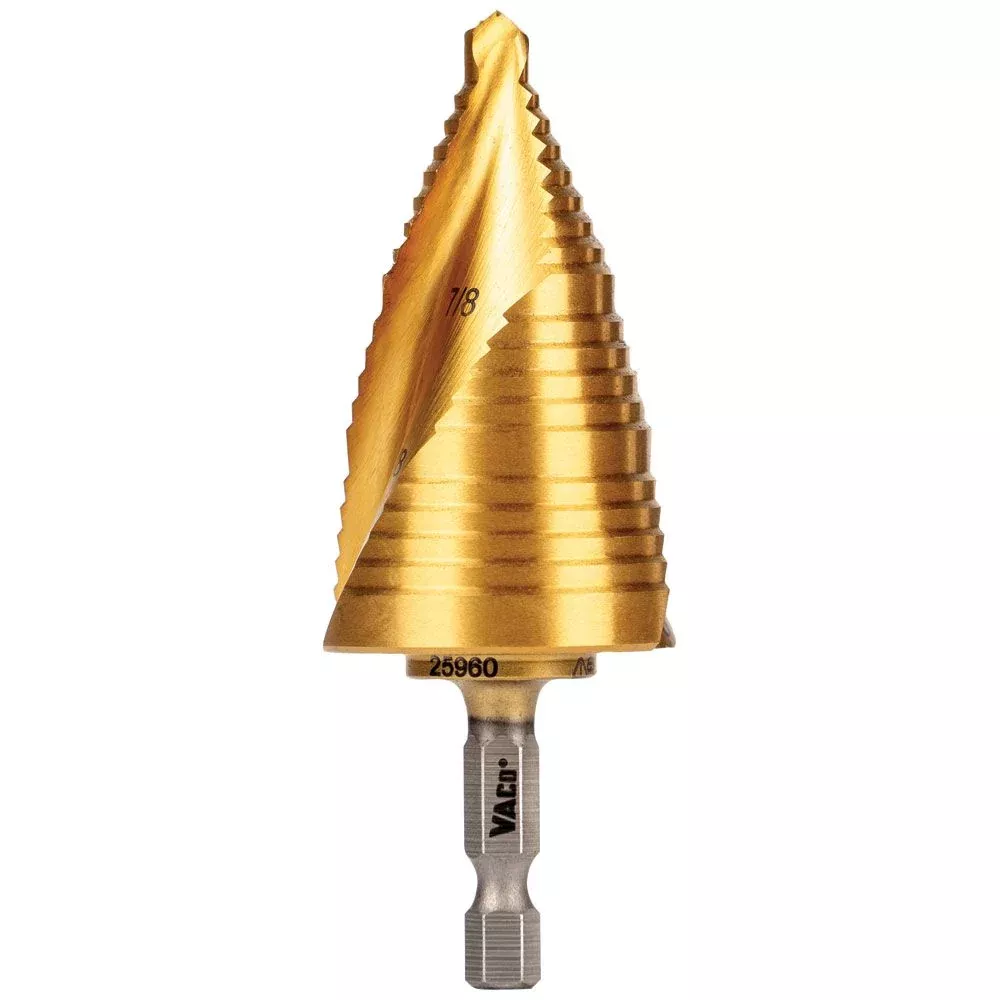 Klein Tools 25960 3-Step Drill Bit, Double-Fluted, 7/8-Inch to 1-3/8-Inch