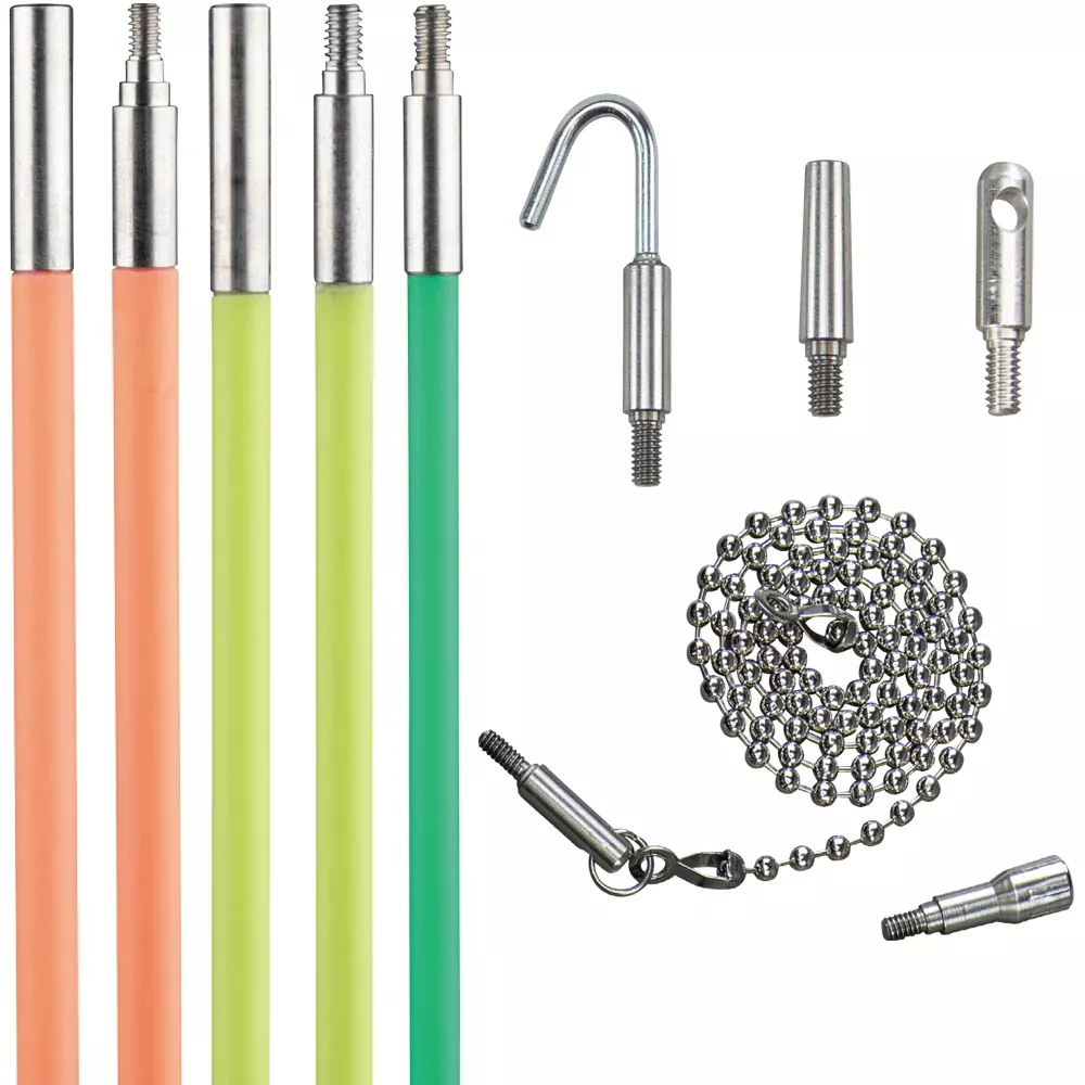 Klein Tools 50254 Multi Flex Glow Fish Rod Set, 25-Foot