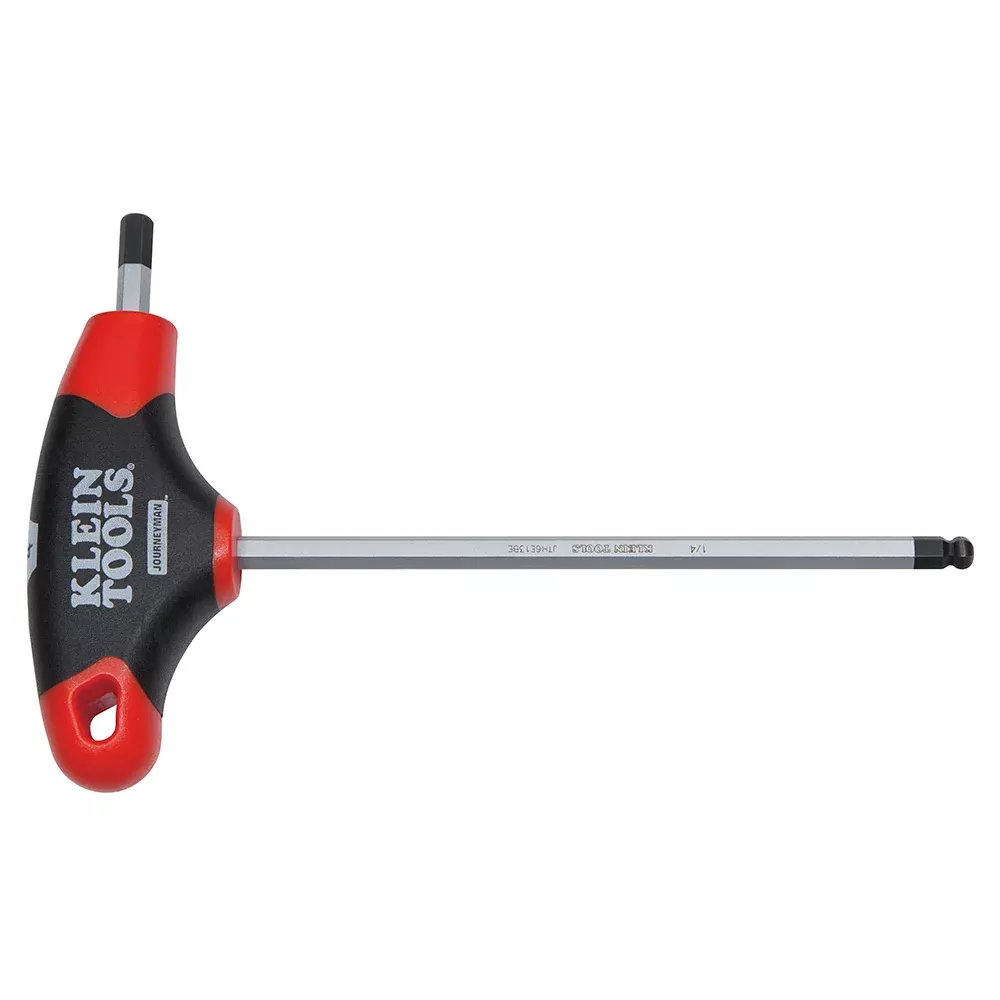 Klein Tools JTH6E09BE 9/64-Inch Ball-End Hex Key, Journeyman™ T-Handle, 6-Inch
