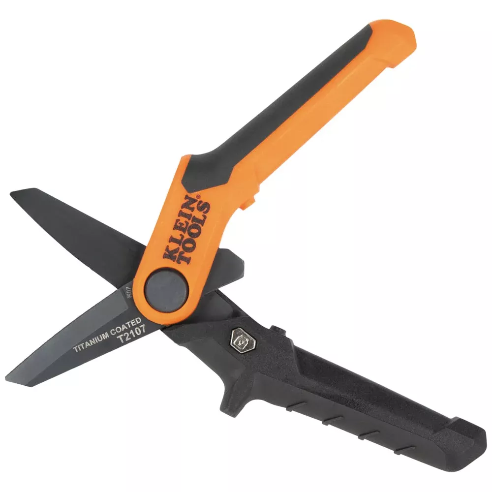 Klein Tools T2107 Compact Titanium-Coated Utility Shears, 7-Inch