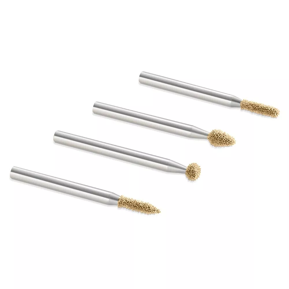 Kutzall 4-Piece Fine Detail Burr Kit for Rotary Tools, 1/8'' Shaft