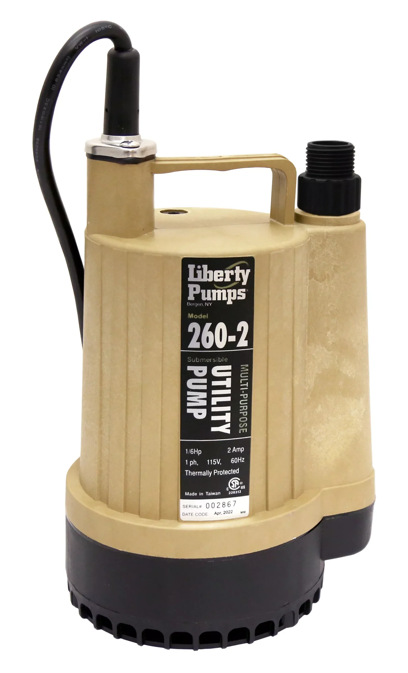 Liberty Pumps 260-2 1/6 hp Submersible Utility Pump