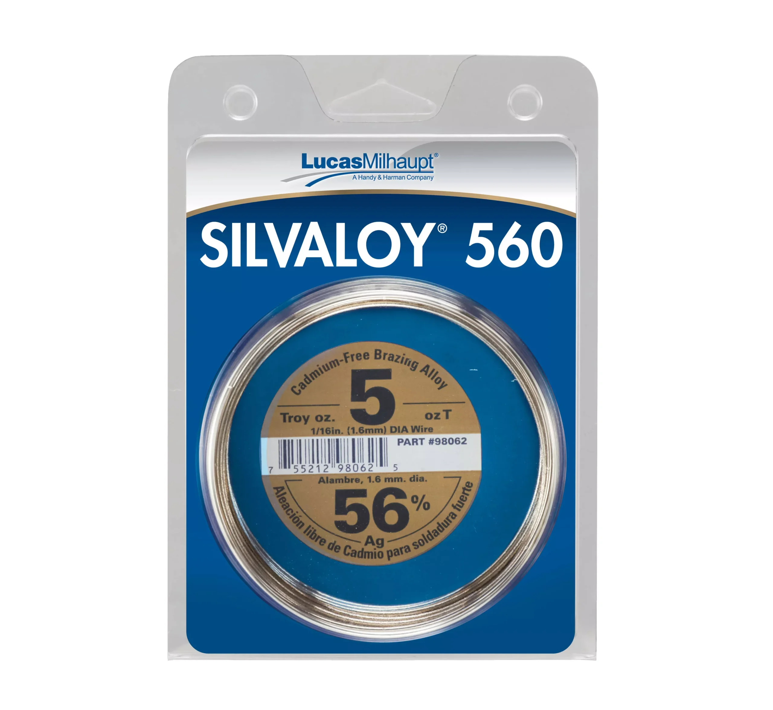 Lucas Milhaupt 98062 SILVALOY 560, 56% Silver, 5 Troy Oz.