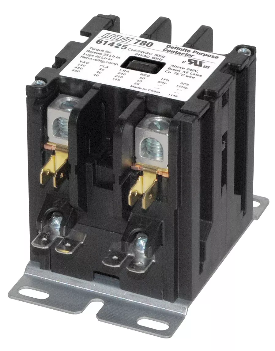 Mars 61425 2 Pole 30 Amp Definite Purpose Contactor with Lugs, 24V Coil