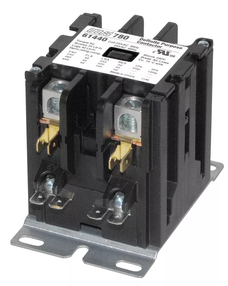 Mars 61440 2 Pole 40 Amp Definite Purpose Contactor with Lugs, 24V Coil