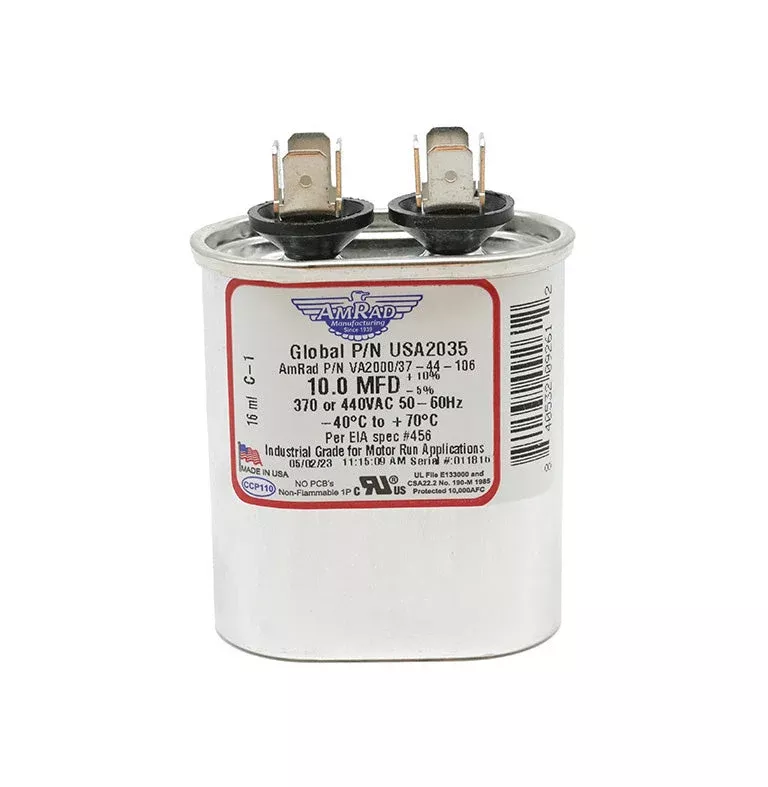 MARS USA2035 AmRad 10 MFD 370/440V Oval Motor Run Capacitor