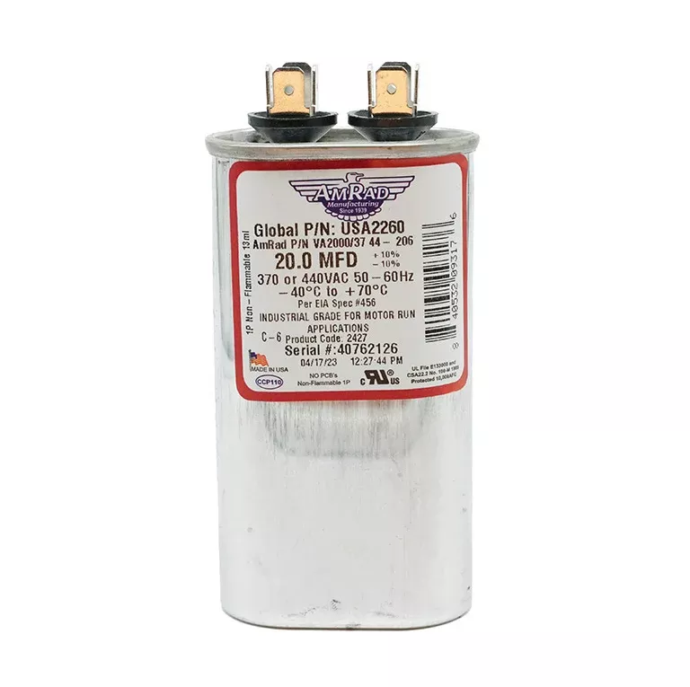 MARS USA2260 AmRad 20 MFD 370/440V Oval Motor Run Capacitor