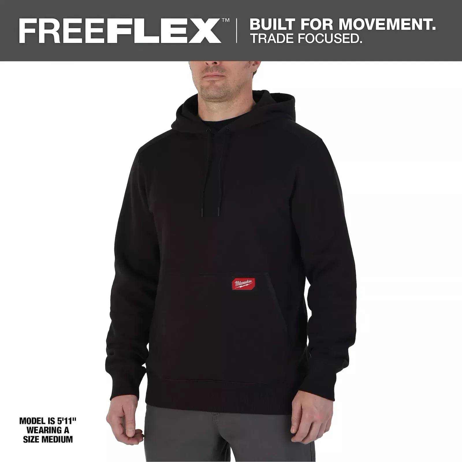 Milwaukee 351B-L FREEFLEX™ Pullover Hoodie (Black, Size L)