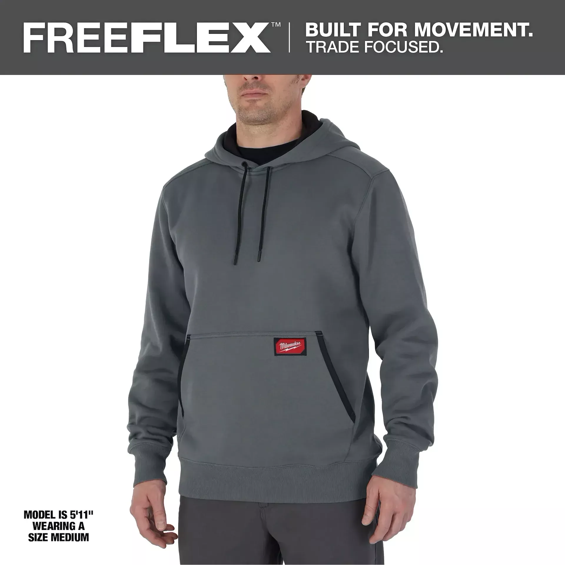 Milwaukee 351G-XL FREEFLEX™ Pullover Hoodie (Gray, Size XL)