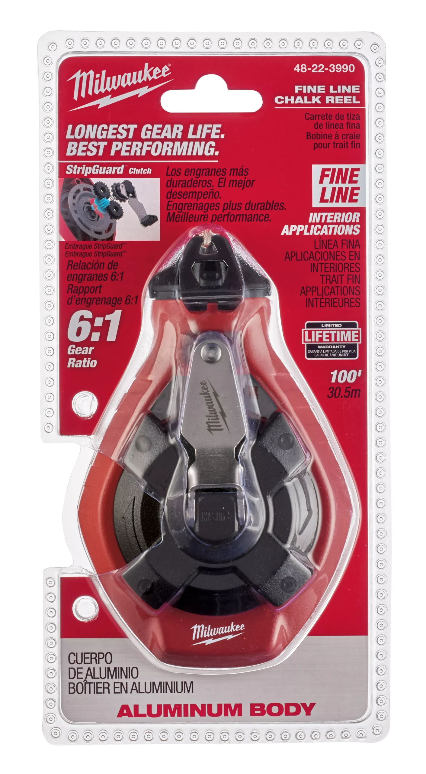 Milwaukee 48-22-3990 100ft Precision Line Chalk Reel - Bare Tool