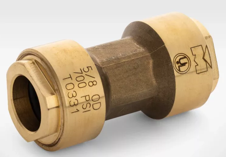 Mueller Streamline ACP10144 1/2" O.D. Refrigerant Brass Push Fitting Coupling