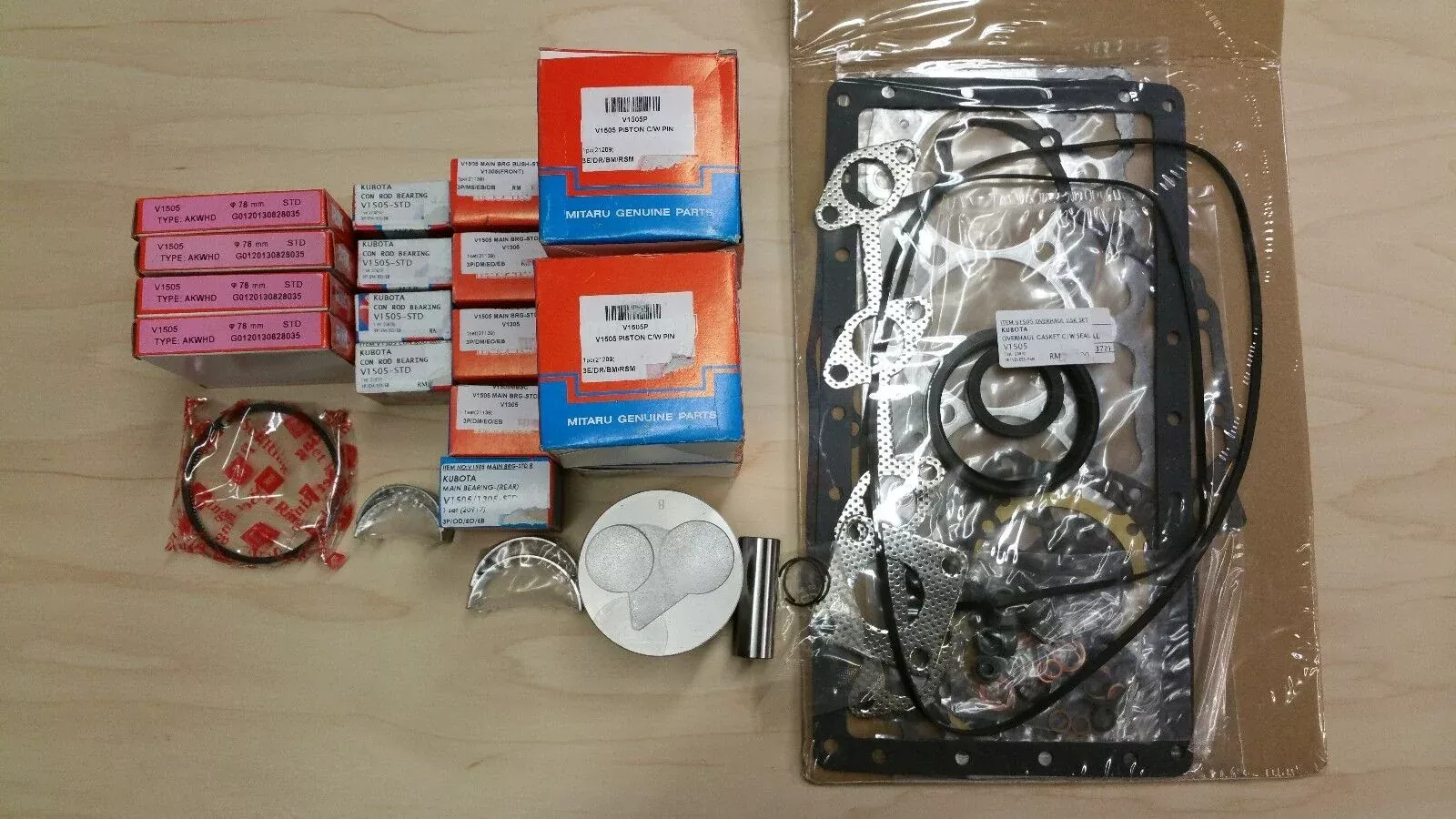 New Kubota B3200 B3300 With V1505 Engine Overhaul Kit STD