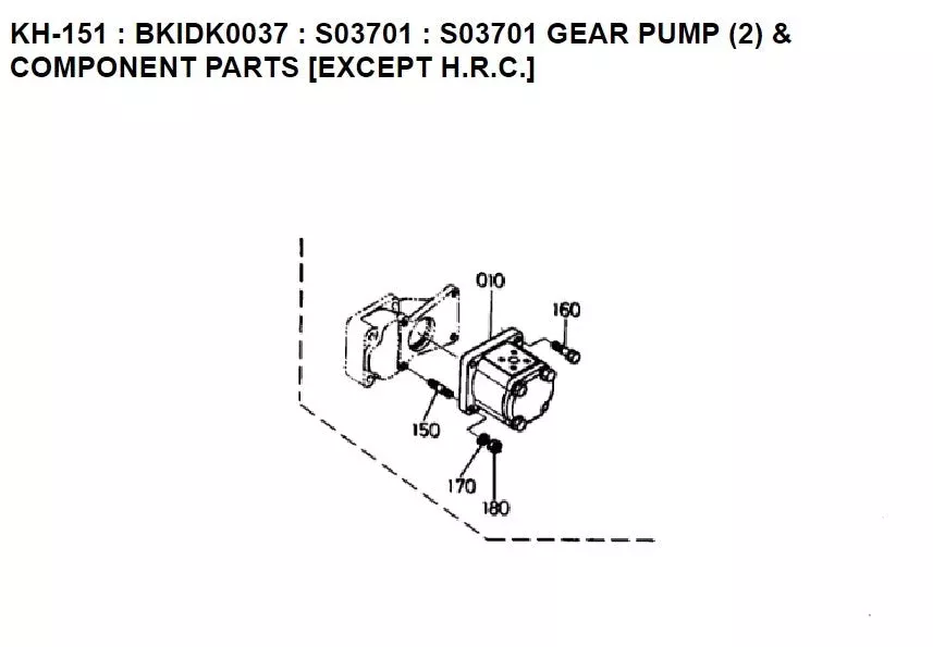 New KubotaKH-151 Hydraulic Pump 68591-61170