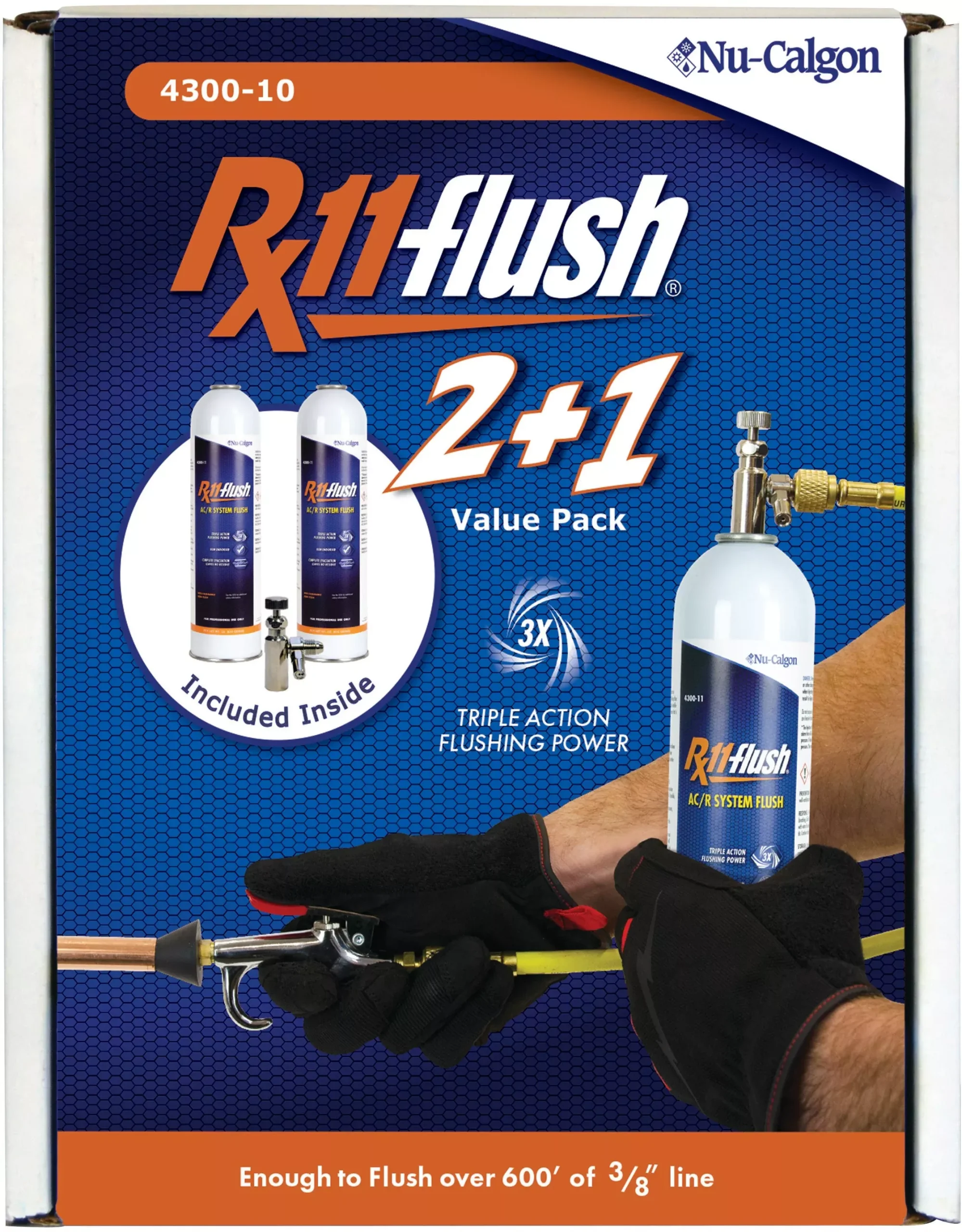 Nu-Calgon 4300-10 Rx11-flush 2+1 Display Pack, AC/R System Flush