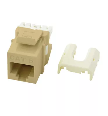 On-Q WP3476-IV RJ45 8-Position 8-Wire Category 6 Ivory Plastic Quick Connect Keystone Connector
