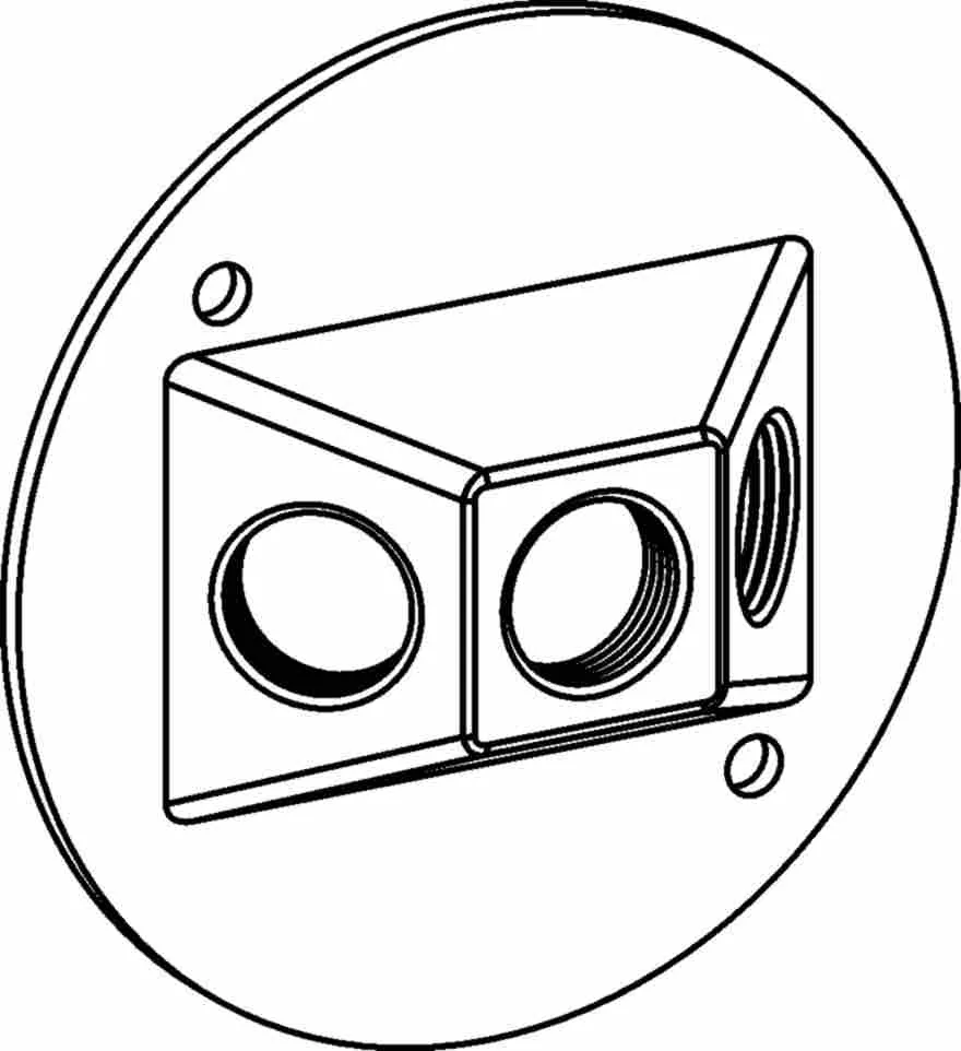 Orbit RC-3 4" Round Weatherproof Cover, (3) 1/2" Outlet Holes, Device Mount - Gray