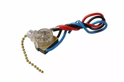 Pass & Seymour 1689-50 Pull chain, two circuit, four position, 1st ON, 2nd ON, both ON, OFF sequence, RU Listed.