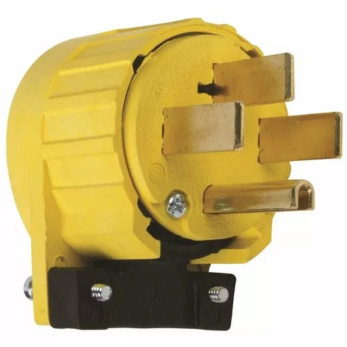 Pass & Seymour 5745-AN 50Amp 125/250Volt, Angle Plug, Yellow