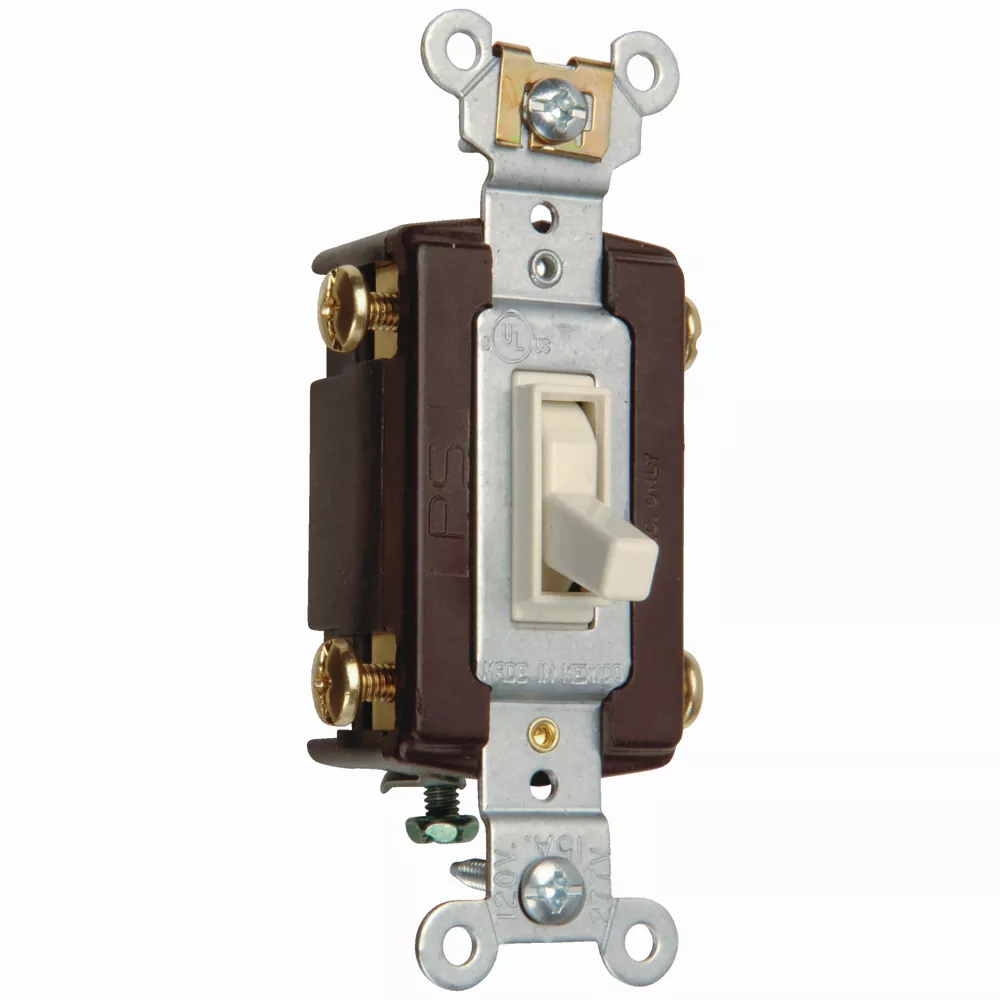 Pass & Seymour 664SLAG TradeMaster Light Almond Self Grounding 4-Way Toggle Switch
