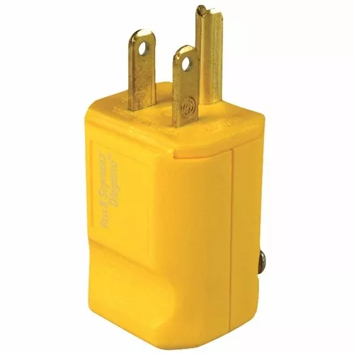 Pass & Seymour PS5965-Y Straight Blade Plug, 2pole 3wire, 15A 125v - Yellow